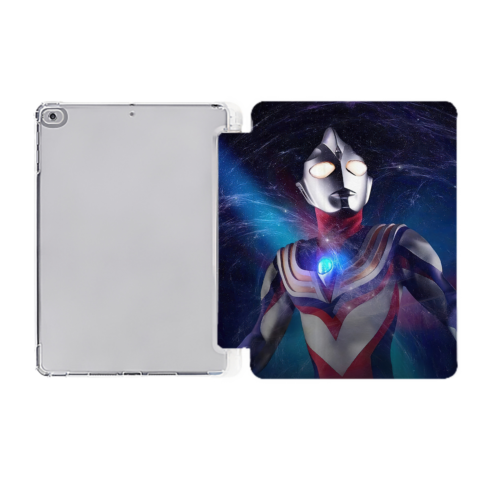 （画像用） ウルトラマン Ultraman IPad ケース ペン収納付き 三つ折りスタンド PUレザー×シリコン 対応機種9.5/10.5/10.9インチ